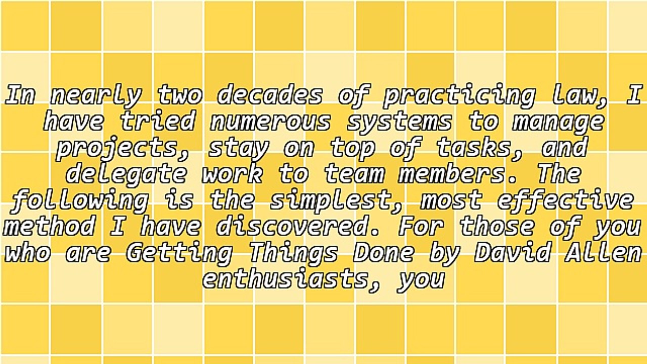Project Planning for Lawyers - Upping Your Game in a Chaotic World