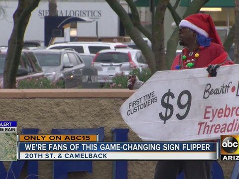 Impressive sign flipper busts game-changing moves