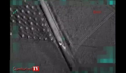 Hava harekatıyla IŞİD'e ait bombalı aracın imha edilme anı