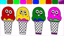 Bu Dondurma ile Popsicle Boyama Sayfası ile Çocuklar İçin Renk Öğrenin