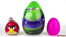 Opening a GIANT NINJA TURTLES EGG, ANGRY BIRDS 3 in 1 Collection Keeper and MORE!