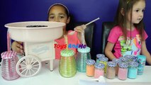 Cotton Candy Machine - DIY Giant Candy Floss Lollipops - Finding Dory Mashems Toy Opening