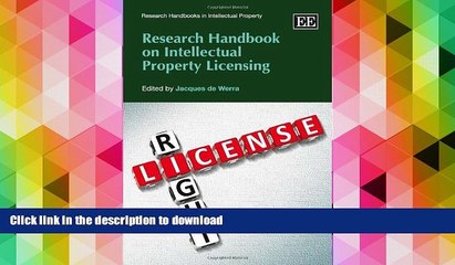 BEST PDF  Research Handbook on Intellectual Property Licensing (Research Handbooks in Intellectual