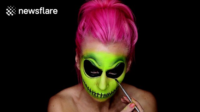 Makeup artist creates 'Nightmare before Christmas' inspired body paint
