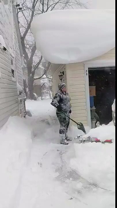 Don’t stand right under the snow