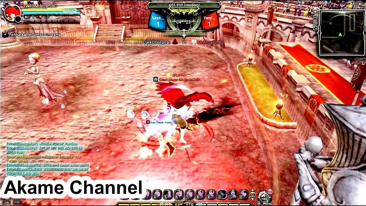 Dragon Nest INA PVP Dark Avenger (DarkOfVegean) Vs Barbarian (MrAhsan2nd) Lv 93 KOF