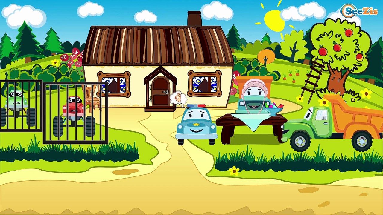 Biały Karetka pogotowia i Radiowóz | Samochodziki dla dzieci | Bajki dla dzieci po polsku