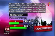 Encuesta 24: 63.8% no cree que agilicen investigaciones para sancionar a responsables en caso Odebrecht