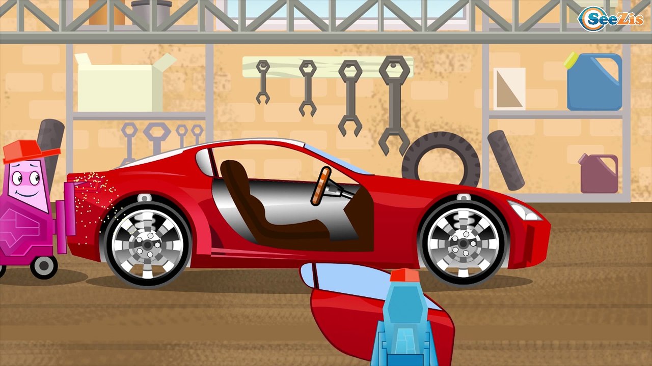 Car Cartoon. Racing Cars - Extreme Race with obstacles. Cars Cartoons ...