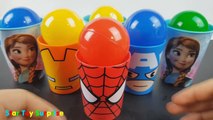 Disney Cars Toys In Superhero Disney Frozen Surprise Cups for Kids On Youtube