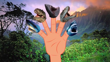 Crazy Dinosaur Vs Crazy Shark Finger Family | Animals Cartoons Finger Family Rhymes