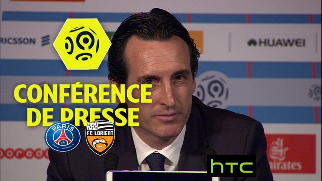 Conférence de presse Paris Saint-Germain - FC Lorient (5-0) : Unai EMERY (PARIS) - Bernard CASONI (FCL) - 2016-17