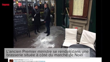 Manuel Valls enfariné à Strasbourg