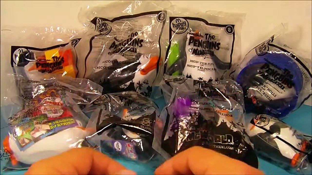2010 NICKELODEON S THE PENGUINS OF MADAGASCAR SET OF 8 McDONALD S HAPPY MEAL TOY S VIDEO REVIEW