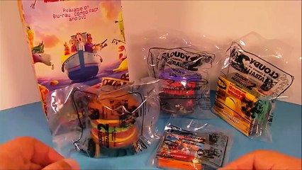 2013 CLOUDY WITH A CHANCE OF MEATBALLS 2 SET OF 4 HARDEE S KIDS MEAL MOVIE TOY S VIDEO REVIEW