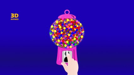 Learning Colors With New Gumball Machine | 3D Colors Nursery Rhymes | Kids Learning Videos