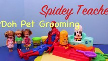 Spiderman & Frozen Kids DisneyCarToys Play-Doh Fuzzy Pets Salon Dog Elsas Kids Felicia Alex