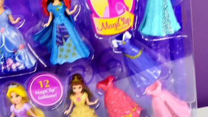 12 Disney Princess Magiclip Fashions Sparkle Dresses Belle Rapunzel Cinderella Merida Frozen Elsa
