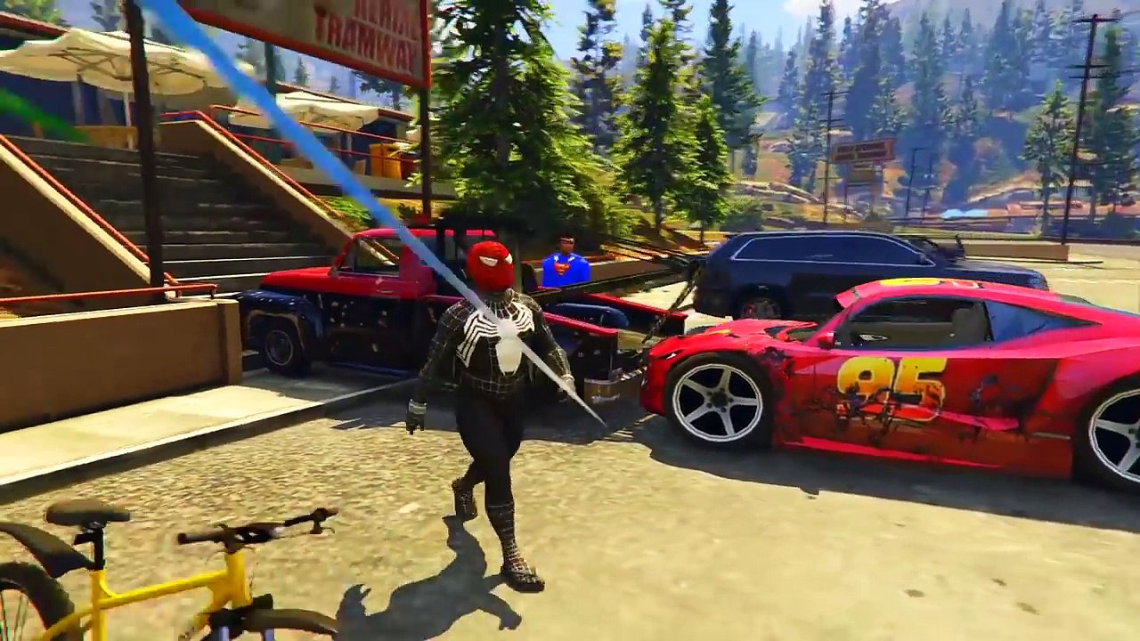 Disney Cars McQueen Crash Test in CARS Spiderman Cartoon for Kids Children Songs Nursery Rhymes