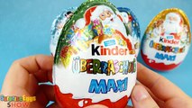 4 MAXI Kinder Surprise Eggs Christmas 2016 Snow Monsters Big Surprise Eggs Winter New Year 2017