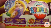 Kinder Surprise Eggs Disney Princess Train Valentine Toys Unboxing & Opening
