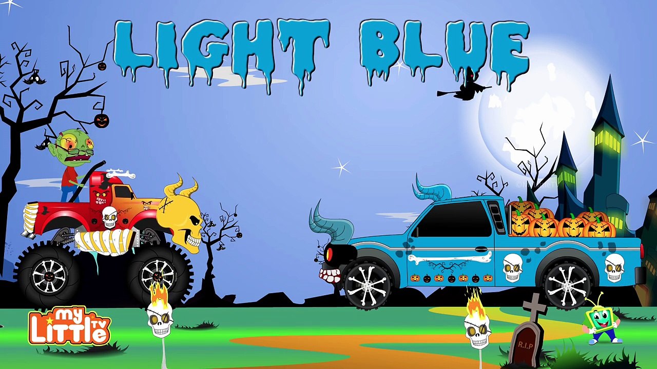 Learn Colors with Monster Truck for Children | Halloween Videos for Kids