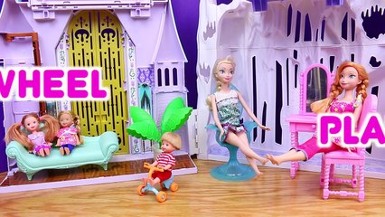 Barbie Power Wheels Car STOLEN! Frozen Kids Play at Kelly Playground Park & Spiderman & Elsa Doll