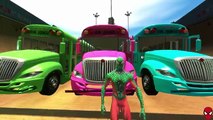 Color SCHOOL BUS SPIDERMAN Cartoon for Kids and FUNNY CARS /with Nursery Rhymes and Children Songs