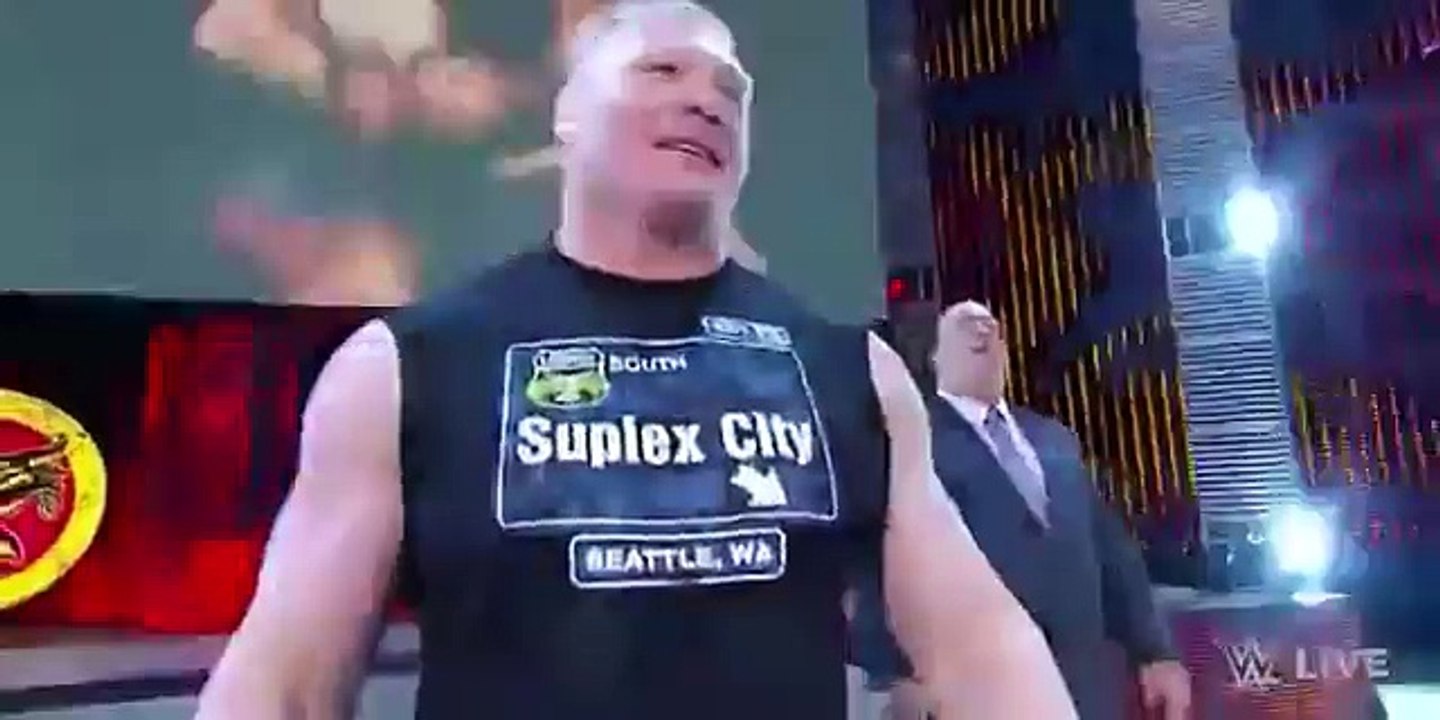 WWE RAW 2-8-2016 Dean Ambrose calls out Brock Lesnar