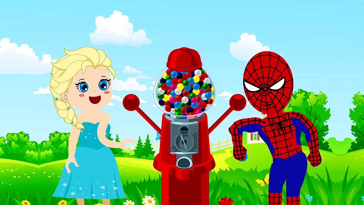 frozen elsa superheroe gumball machine spiderman