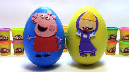 Giant Masha & Peppa Pig Surprise Egg Huevo Sorpresa Gigante Play Doh-KxRsVfyqKnU