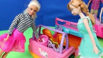 Frozen Car Shopping amp Accident Barbie Elsa Anna Kristoff Buy Barbie RV Car DisneyCarToys