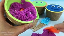 Kinetic Sand Ice Cream Smiley Face Surprise Cups with Anpanman Toys