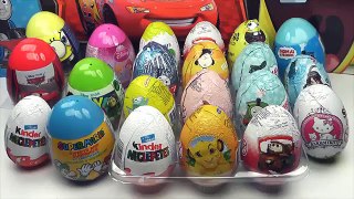 21 Surprise Eggs, Kinder Surprise Cars 2 Thomas Spongebob Disney Pixar-HD