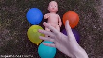 Learn Colours Finger Family Song For Baby - Wet Balloons Nursery Rhymes Kids with Real Baby videos-nuBSirdYdsM