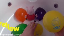 Peppa Pig Face Wet Balloons Colors - TOP Learn Colours Balloon Finger Family Nursery Collection-AnxVBELhgUM