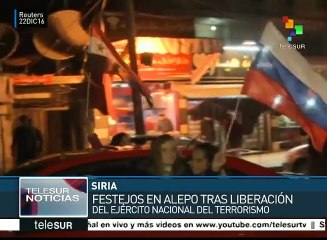 Pueblo de Alepo celebra el triunfo del ejército árabe sirio