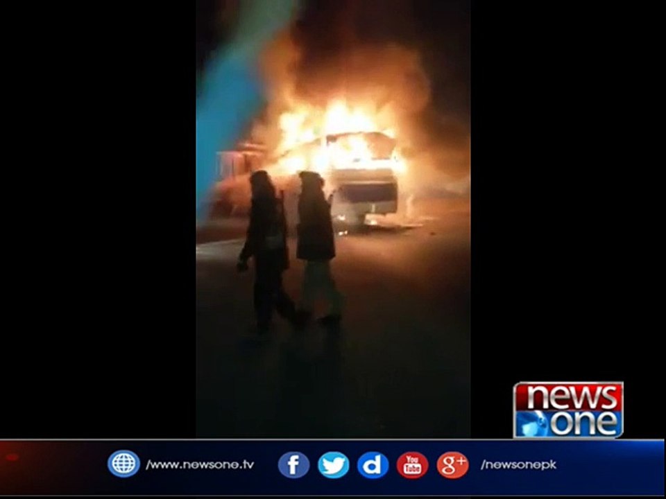Bus Accident Video: Four killed as bus collides with truck in Shikarpur