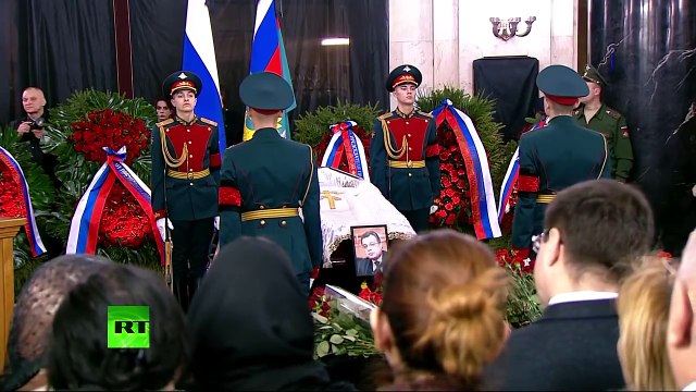 Sergueï Lavrov s'exprime lors de la cérémonie d'adieu à l'ambassadeur russe tué en Turquie-5GsLTSRGAHM