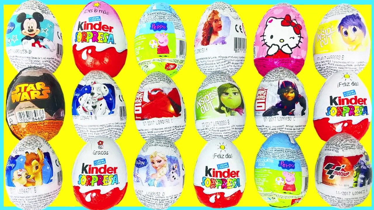 Huevos Sorpresa Mickey Mouse Peppa Pig Cinderella Hello Kitty Inside Out Star Wars Elsa Frozen