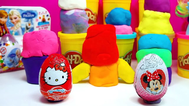 kinder surprise eggs doc mcstuffins Play Doh Mickey Mouse Spongebob Frozen egg surprise