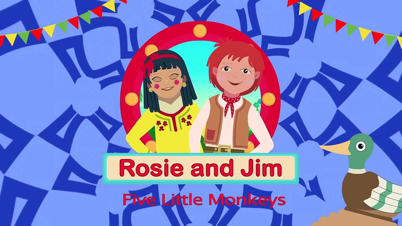 Learn Nursery Rhymes | Rosie and Jim 5 Little Monkeys | Nursery Rhymes Time