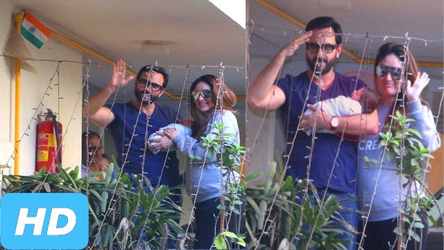 Saif Ali Khan And Kareena Kapoor's First Public Appearance With Taimur!