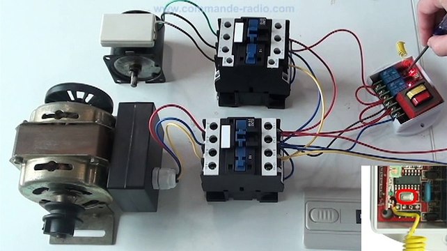 commande à distance des 2 moteurs CA 380V par Kit Émetteur Récepteur Sans Fil et Émetteur/Télécommande radio