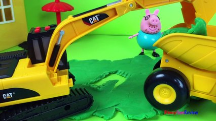 PlayDoh Stop Motion Peppa Pig Family Mighty Machines Excavator Dump Truck toddler best videos