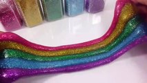 Learn Colors Slime Numbers Counting Rainbow Colors String Glitter Slime Foam Clay