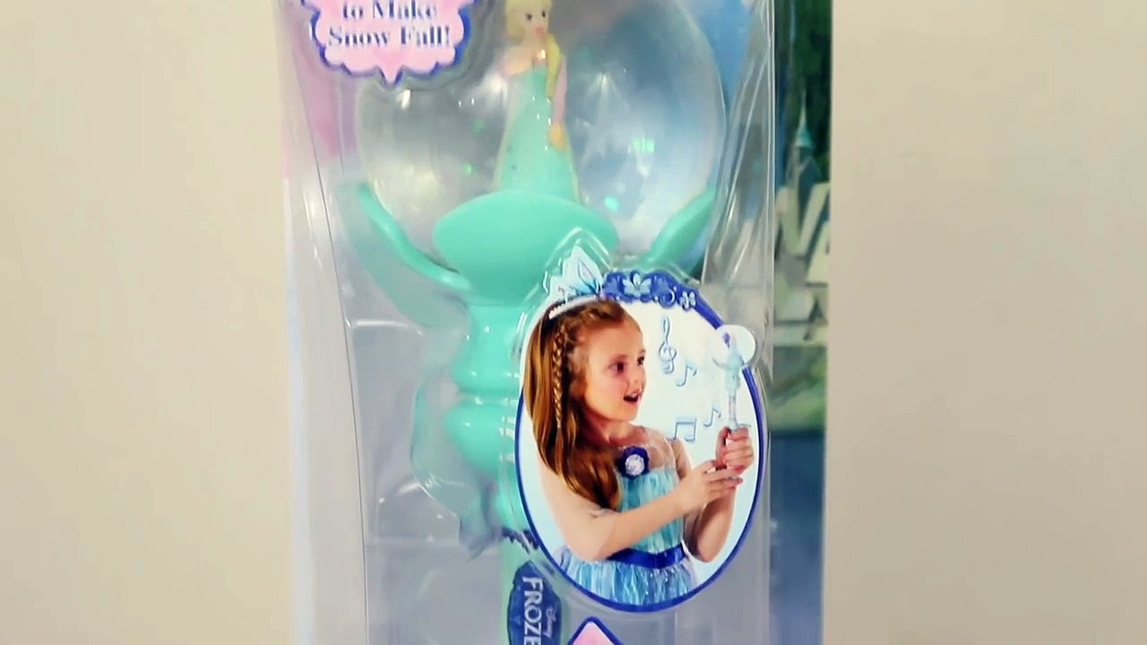 Frozen Elsa Musical Snow Wand Let It Go Song and Elsa Barbie Doll Toy Review
