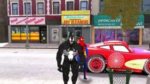 Spiderman vs Venom! Custom Lightning McQueen Cars Spider-Man!   Children Songs & Rhymes HD
