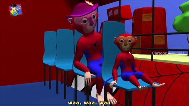SpiderMan Wheels On The Bus | Five Little Monkeys | Nursery Rhymes Collection | Cartoon Rhymes