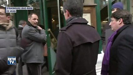 Manuel Valls enfariné à Strasbourg par un opposant au 49.3